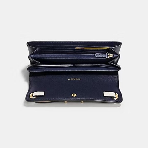 NWT Coach F53910 Envelope Wallet Navy Blue Quilted Leather $295 Imperfect As Is - Picture 4 of 13